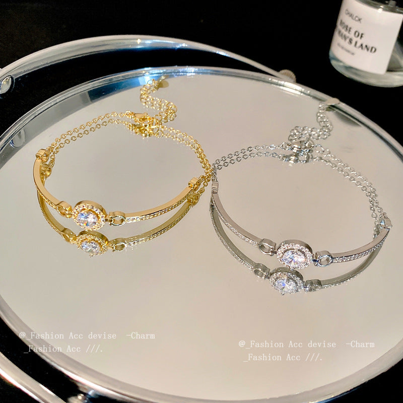 Wholesale Zircon Round Patchwork Bracelet